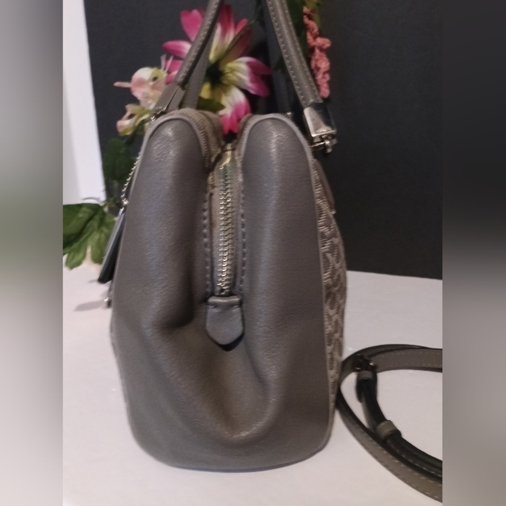 Coach Madison Op Art Gray Shoulder Bag - Picture 5 of 10